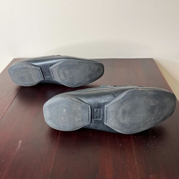 Lacoste Mens Black Leather Loafers Sz 9.5 Slip On Moccasins Driving Shoes - Picture 5 of 8